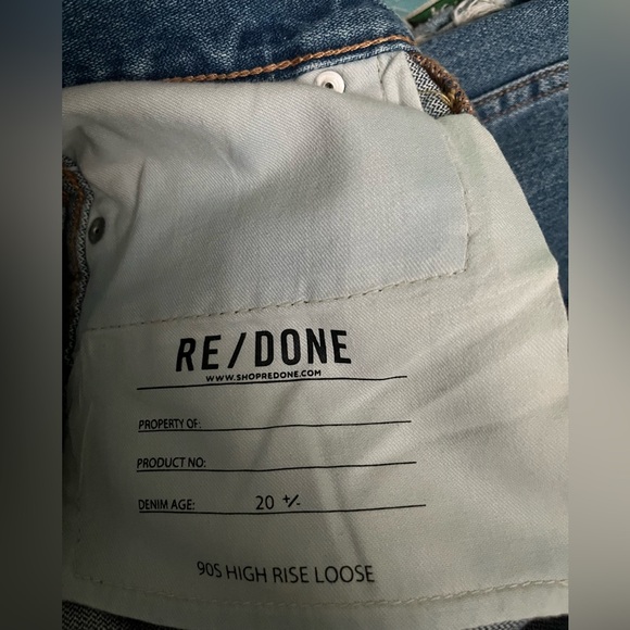ReDone NWOT 90s High Rise Loose Fit Button Fly Jeans SZ 27 - Picture 9 of 10